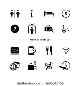 COLLECTION OF AIRPORT FLAT ICONS