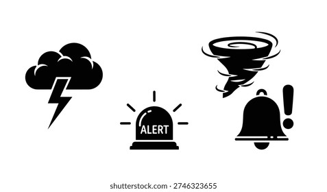 Collection of alert icons for weather