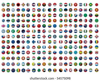 Collection of All The Flags of the Earth Vector