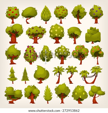 Collection of all kinds of trees for your design