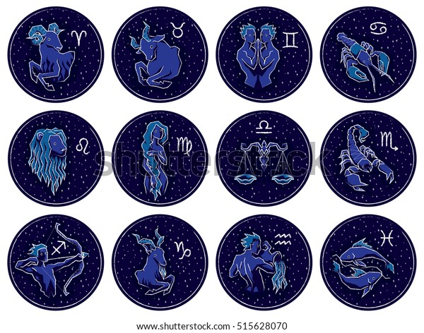 Collection All Zodiac Signs Vector Illustration Stock Vector (Royalty ...