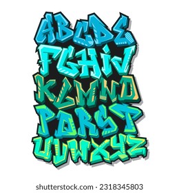 Collection of alphabet letters graffiti