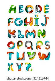Collection of alphabet letters logos design elements. Business abstract symbol set, flowing overlapping shapes design