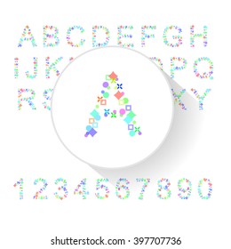 Collection of alphabet letters logos design elements. Business abstract symbol set, flowing overlapping shapes design