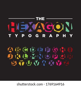 Colección de alfabetos en el diseño del hexágono