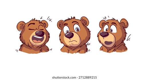 colección de las expresiones de asombro y sorpresa de oso