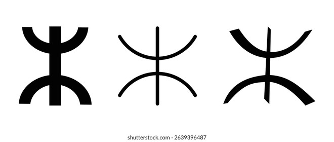 Collection of Amazigh symbols on white background