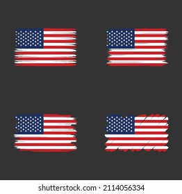 Collection of American flag brush