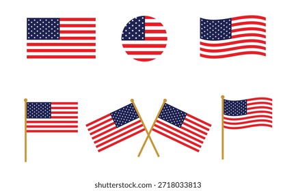 Collection of American Flags in Various Styles