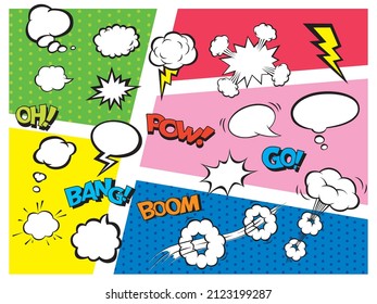 Collection of American style ballooning materials.Cartoons, anime, American comics, illustrations, cute.