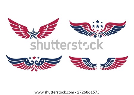 Collection of American Wing Emblems wings symbol