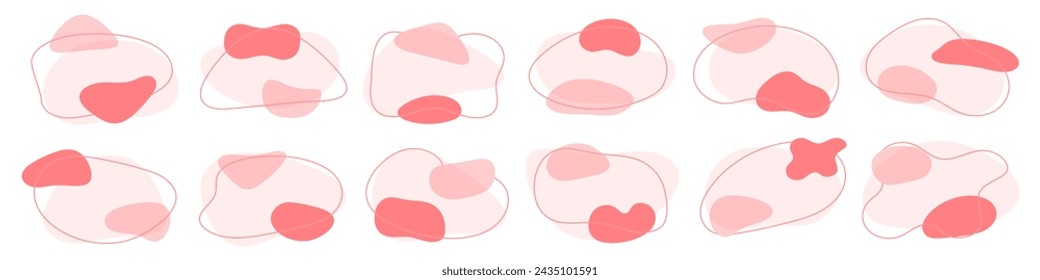 Collection of amoeba, irregular blob shape vector shapes 