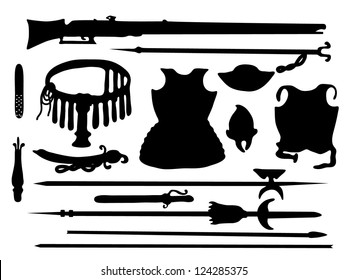 Collection of ancient arms