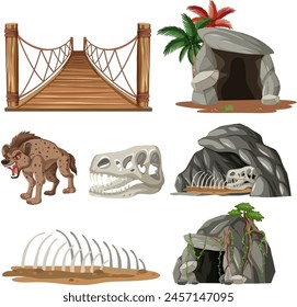 Collection of ancient creatures and habitats.