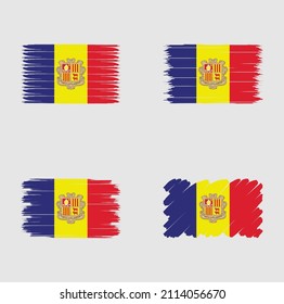 Collection of Andorra flag brush