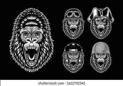 Collection Of Angry Gorilla Characters