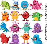 Collection of angry monster character illustrations