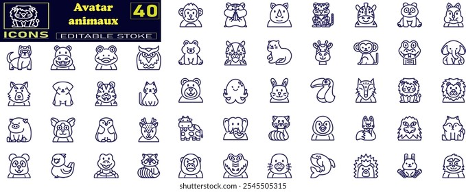 A Collection Of Animal Avatar Icons Web Header Banner Design Containing Pet,Animal .