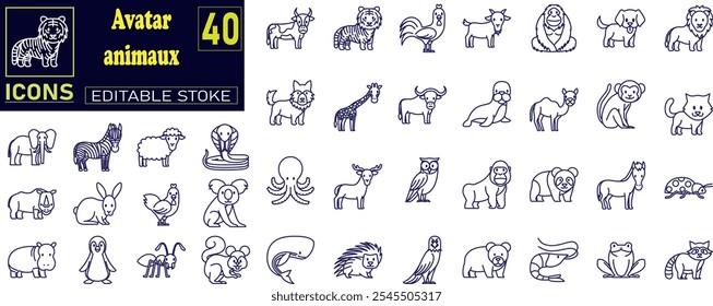 A Collection Of Animal Avatar Icons Web Header Banner Design Containing Pet,Animal .