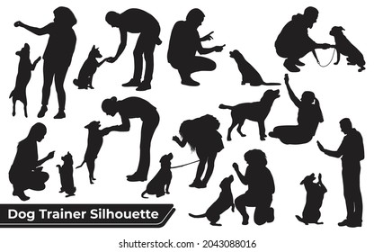 Collection of animal Dog Trainer in different positions