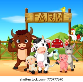 Collection animal in the farm