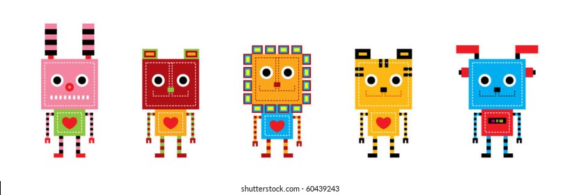 a collection of animal robot