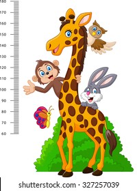 Collection animal safari with cartoon wall meter
