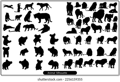 Collection of animal silhouettes on a white background