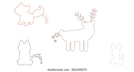 Collection of animal speech frames and dialogues. Deer, hare, forests, wolf.