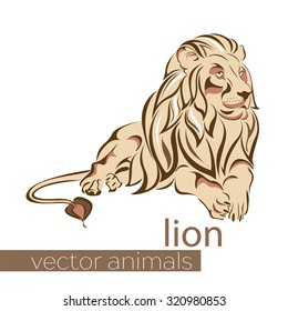 Collection of animal vector. Lion.