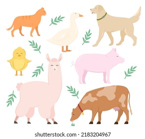 Colección de animales. Ilustración vectorial de corte