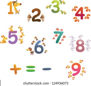 Collection of animals number for children