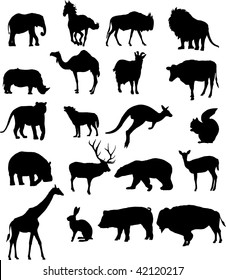 Collection of animals silhouettes