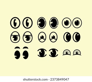 a collection of animated cartoon eyes with various characters
