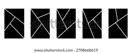 Collection of anime comic book templates. Blank collage grid template for a storyboard layout panel for a manga comic. Four different types of blank templates storyboard layout panels comic manga.