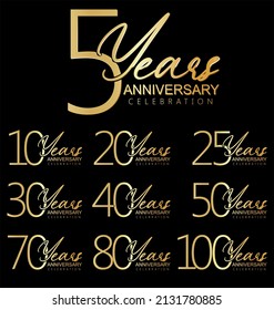 Collection of anniversary badge and labels 