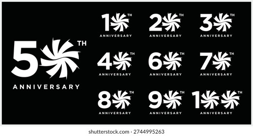 Collection of anniversary logo design. Celebration day special vector symbol icon concept	