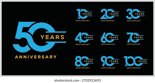 Collection of anniversary logo design template. Celebration day special vector symbol concept icon