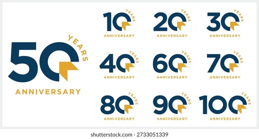 Collection of anniversary logo design template. Celebration day special vector symbol concept icon	
