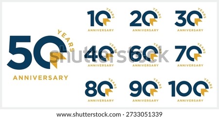 Collection of anniversary logo design template. Celebration day special vector symbol concept icon	