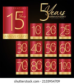 Collection of anniversary logotype celebration emblem