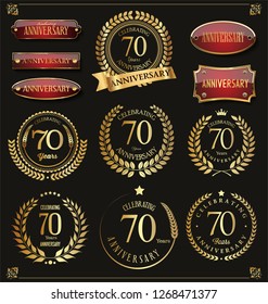 Collection of Anniversary retro laurel wreath