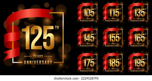 Collection of anniversary template designs. Vector Templates Illustration