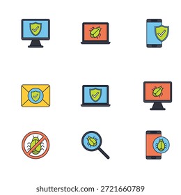 Sammlung von Anti-Virus-Symbol, Vektorgrafik