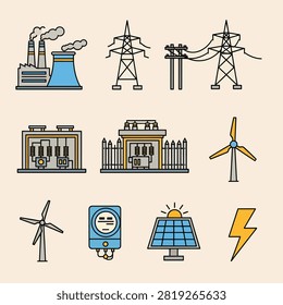 Collection of antique lighthouse designs and nautical compasses in vector art style