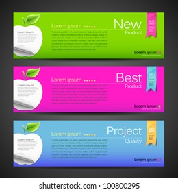  Collection Apple design colorful banner background. vector illustration