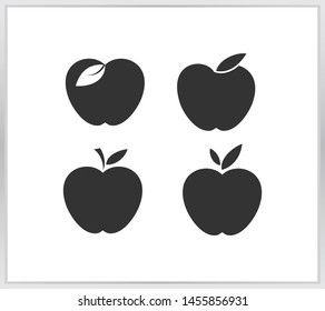 Collection apple icon. four apple icon on white background