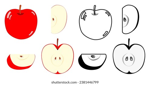 A collection of Apples with white background.