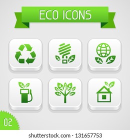 Collection of apps icons. with eco elements. Set 2.