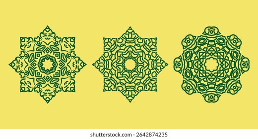 Collection of Arabic oriental vector design elements.
